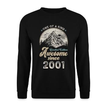 2001 Birthday Berge - Unisex Sweatshirt - black - Front - Alina (178cm) & Michal (187cm)