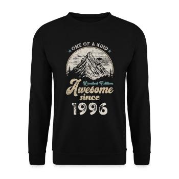 1996 Birthday Berge - Unisex Sweatshirt - black - Front - Alina (178cm) & Michal (187cm)