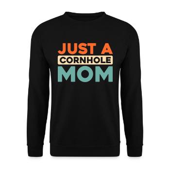 Cornhole Blind Hole Game Just A Cornhole Mom - Unisex Sweatshirt - black - Front - Alina (178cm) & Michal (187cm)