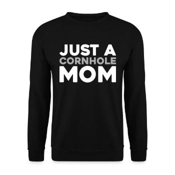 Cornhole Blind Hole Game Just A Cornhole Mom - Unisex Sweatshirt - black - Front - Alina (178cm) & Michal (187cm)