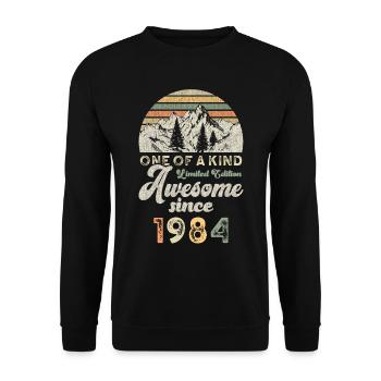1984 Anniversaire Berge - Sweat-shirt Unisexe - noir - Devant - Alina (178cm) & Michal (187cm)