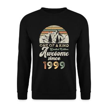 1999 Birthday Berge - Unisex Sweatshirt - black - Front - Alina (178cm) & Michal (187cm)