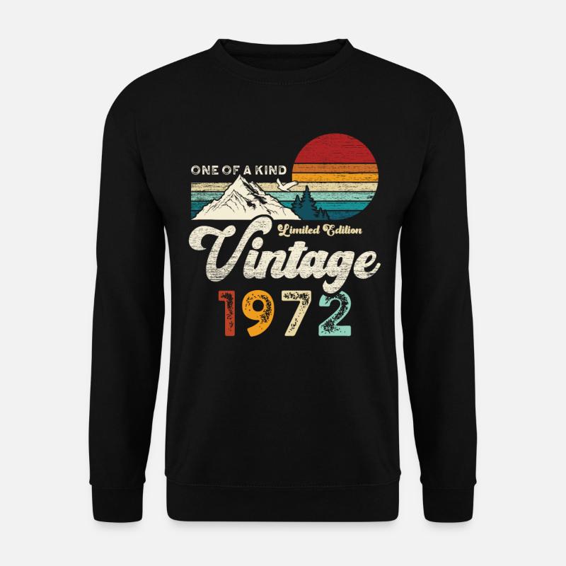 Vintage 1972 Geburtstag Berge - Unisex Pullover - Schwarz