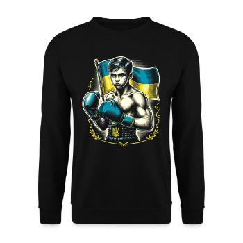 Boxeur ukrainien Boxeur patriotique - Sweat-shirt Unisexe - noir - Devant - Alina (178cm) & Michal (187cm)