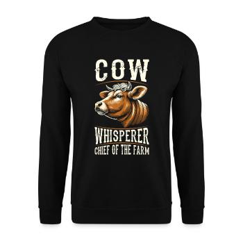 Kuhbauer Milchbauer Chef Der Farm - Unisex Pullover - Schwarz - Vorne - Alina (178cm) & Michal (187cm)
