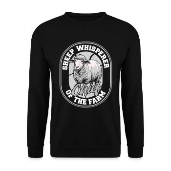 Shepherd Sheep Chief of the Farm - Unisex Sweatshirt - black - Front - Alina (178cm) & Michal (187cm)