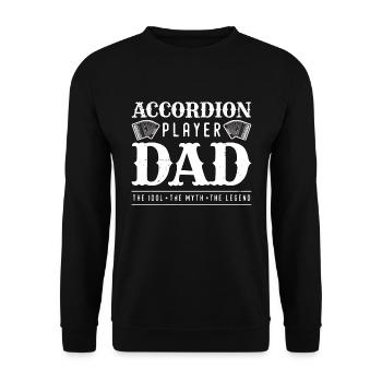 Accordéoniste Papa L’Idole Aime La Musique Country - Sweat-shirt Unisexe - noir - Devant - Alina (178cm) & Michal (187cm)
