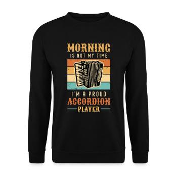 Accordéoniste Musicien Morning Is Not My Time - Sweat-shirt Unisexe - noir - Devant - Alina (178cm) & Michal (187cm)