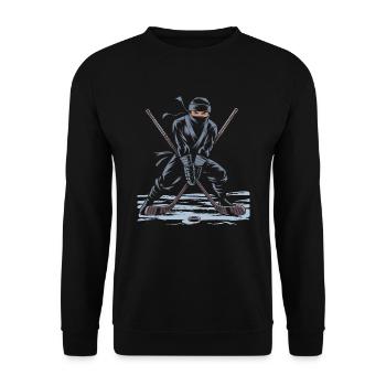 Hockey Hockey Ninja - Unisex Sweatshirt - black - Front - Alina (178cm) & Michal (187cm)