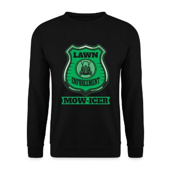 Rasenmäher Mähen - Unisex Pullover - Schwarz - Vorne - Alina (178cm) & Michal (187cm)