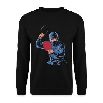 Tischtennis Pingpong Tischtennis Ninja - Unisex Pullover - Schwarz - Vorne - Alina (178cm) & Michal (187cm)