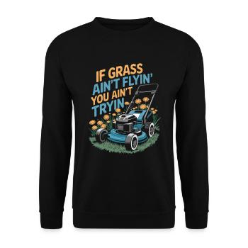 Rasenmäher Mähen - Unisex Pullover - Schwarz - Vorne - Alina (178cm) & Michal (187cm)
