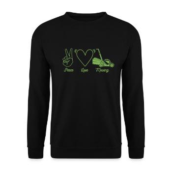 Rasenmäher Mähen - Unisex Pullover - Schwarz - Vorne - Alina (178cm) & Michal (187cm)