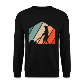 Rasenmäher Mähen - Unisex Pullover - Schwarz - Vorne - Alina (178cm) & Michal (187cm)
