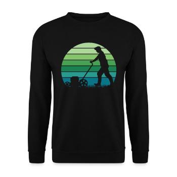 Rasenmäher Mähen - Unisex Pullover - Schwarz - Vorne - Alina (178cm) & Michal (187cm)