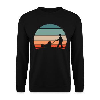 Rasenmäher Mähen - Unisex Pullover - Schwarz - Vorne - Alina (178cm) & Michal (187cm)