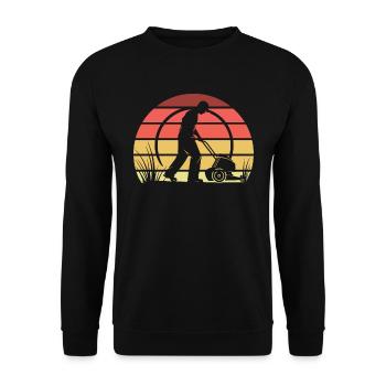 Lawn mower mowing - Unisex Sweatshirt - black - Front - Alina (178cm) & Michal (187cm)