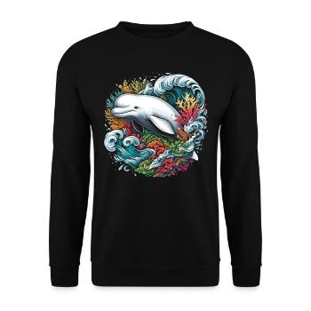 Mammifère océanique Béluga Biologiste marin - Sweat-shirt Unisexe - noir - Devant - Alina (178cm) & Michal (187cm)