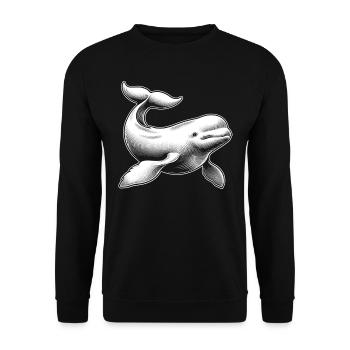 Béluga, vie marine, biologie marine des baleines - Sweat-shirt Unisexe - noir - Devant - Alina (178cm) & Michal (187cm)