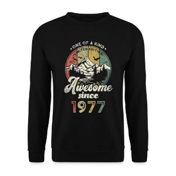 1977 Anniversaire Berge - Sweat-shirt Unisexe - noir - Devant - Alina (178cm) & Michal (187cm)