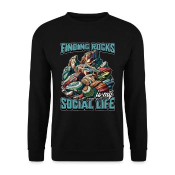Trouver des roches, c’est collecter des minéraux - Sweat-shirt Unisexe - noir - Devant - Alina (178cm) & Michal (187cm)