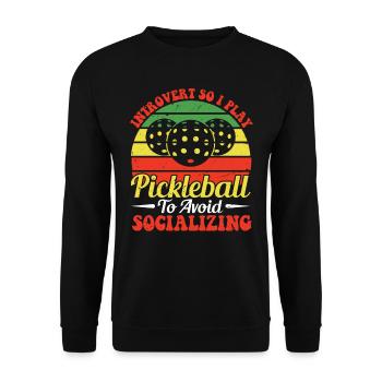 Leidenschaftlicher Pickleball-spieler, - Unisex Pullover - Schwarz - Vorne - Alina (178cm) & Michal (187cm)