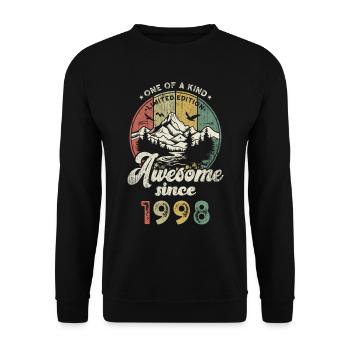 1998 Birthday Berge - Unisex Sweatshirt - black - Front - Alina (178cm) & Michal (187cm)