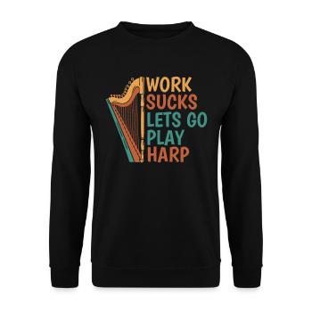 Harfe - Unisex Pullover - Schwarz - Vorne - Alina (178cm) & Michal (187cm)