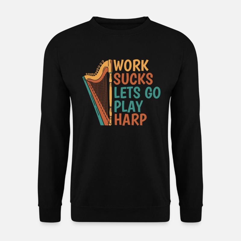 Harfe - Unisex Pullover - Schwarz