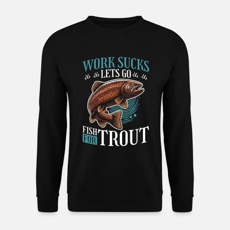Forellen Angler - Unisex Pullover - Schwarz