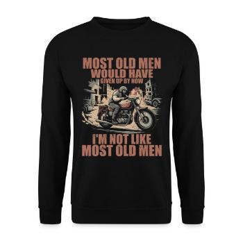 Motorcycles I'm Not Like Most Old Men Motorcycle - Sweat-shirt Unisexe - noir - Devant - Alina (178cm) & Michal (187cm)