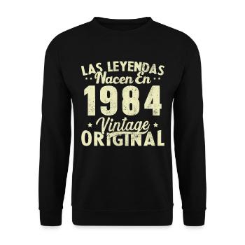 Original 1984 Vinatge 1984 Birthday Gift - Unisex Sweatshirt - black - Front - Alina (178cm) & Michal (187cm)