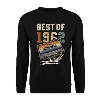 Best Of 1962 Birthday Cassette - Unisex Sweatshirt - black - Front - Alina (178cm) & Michal (187cm)