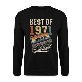Le meilleur de la cassette d’anniversaire de 1971 - Sweat-shirt Unisexe - noir - Devant - Alina (178cm) & Michal (187cm)