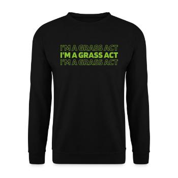 Lawn mower mowing - Unisex Sweatshirt - black - Front - Alina (178cm) & Michal (187cm)