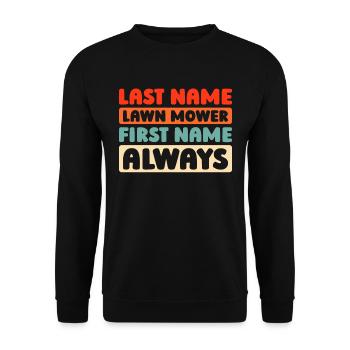 Rasenmäher Mähen - Unisex Pullover - Schwarz - Vorne - Alina (178cm) & Michal (187cm)