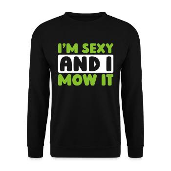 Rasenmäher Mähen - Unisex Pullover - Schwarz - Vorne - Alina (178cm) & Michal (187cm)