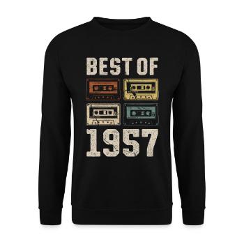 Le meilleur de la cassette d’anniversaire de 1957 - Sweat-shirt Unisexe - noir - Devant - Alina (178cm) & Michal (187cm)