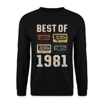 Le meilleur de la cassette d’anniversaire de 1981 - Sweat-shirt Unisexe - noir - Devant - Alina (178cm) & Michal (187cm)