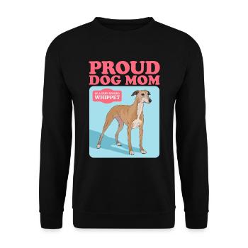 Whippet Mom Petit lévrier anglais Cadeau - Sweat-shirt Unisexe - noir - Devant - Alina (178cm) & Michal (187cm)
