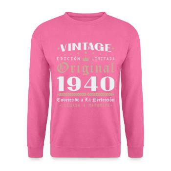 Vinatge 1940 Geburtstagsgeschenk - Unisex Pullover - Pink - Vorne