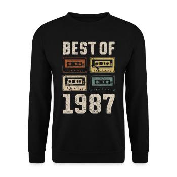 Best Of 1987 Birthday Cassette - Unisex Sweatshirt - black - Front - Alina (178cm) & Michal (187cm)