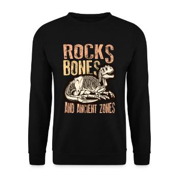 Fossil Hunter Rocks Bones And Fossil Collecting - Unisex Pullover - Schwarz - Vorne - Alina (178cm) & Michal (187cm)