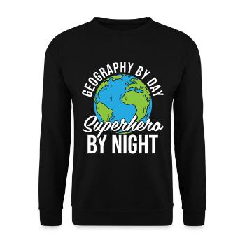 Geography Geographer - Unisex Sweatshirt - black - Front - Alina (178cm) & Michal (187cm)