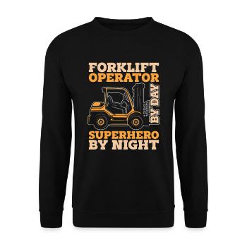 Gabelstapler Staplerfahrer - Unisex Pullover - Schwarz - Vorne - Alina (178cm) & Michal (187cm)