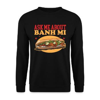 Banh Mi Bánh Mì Gift - Unisex Sweatshirt - black - Front - Alina (178cm) & Michal (187cm)