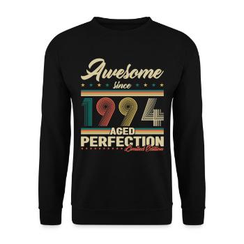 1994 Vintage Retro Geburtstagsgeschenk - Unisex Pullover - Schwarz - Vorne - Alina (178cm) & Michal (187cm)
