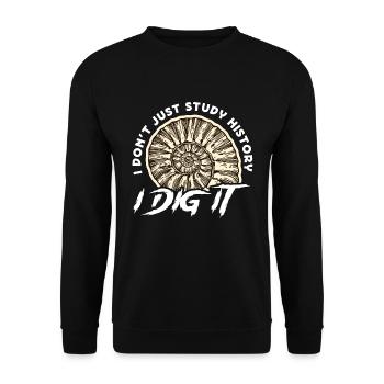 Paleontology I Don't Just Study History Geologist - Unisex Sweatshirt - black - Front - Alina (178cm) & Michal (187cm)