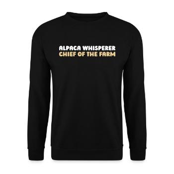 Alpaca Chef of the Farm - Unisex Sweatshirt - black - Front - Alina (178cm) & Michal (187cm)
