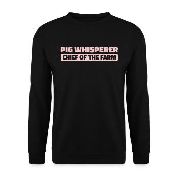 pig farmer head of the farm - Unisex Sweatshirt - black - Front - Alina (178cm) & Michal (187cm)